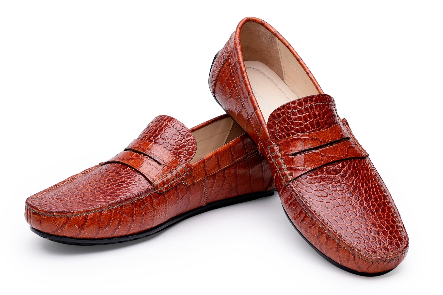 CROCO TAN LOAFERS