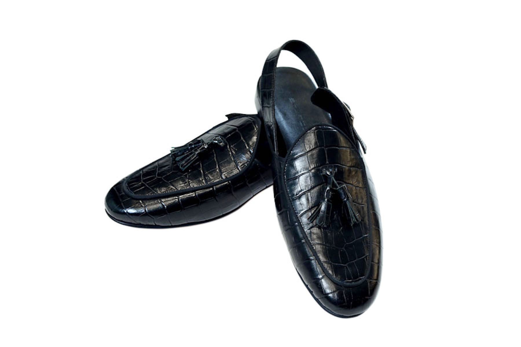 Croco Batwing Sandals