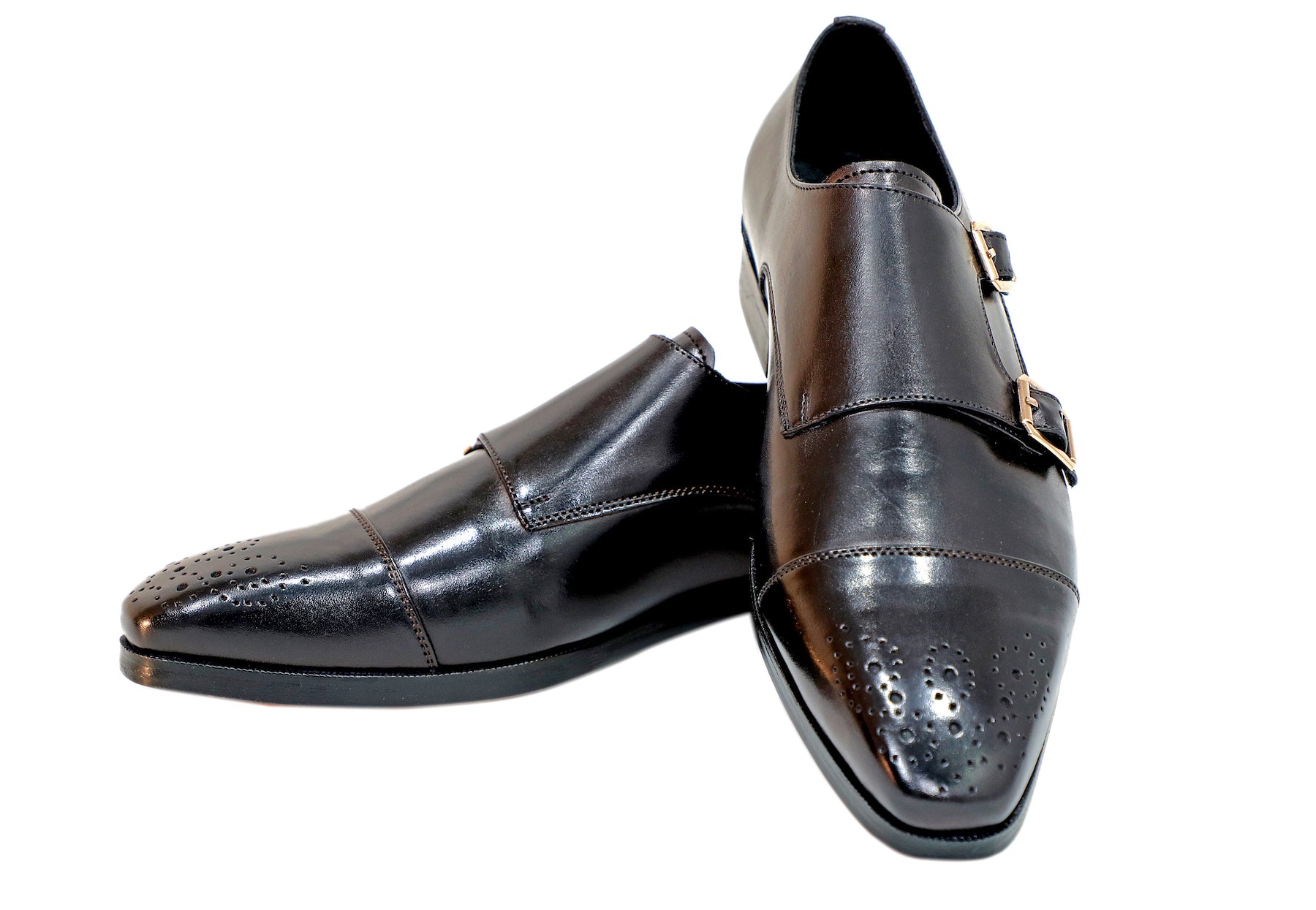Enzo Black Double Monk