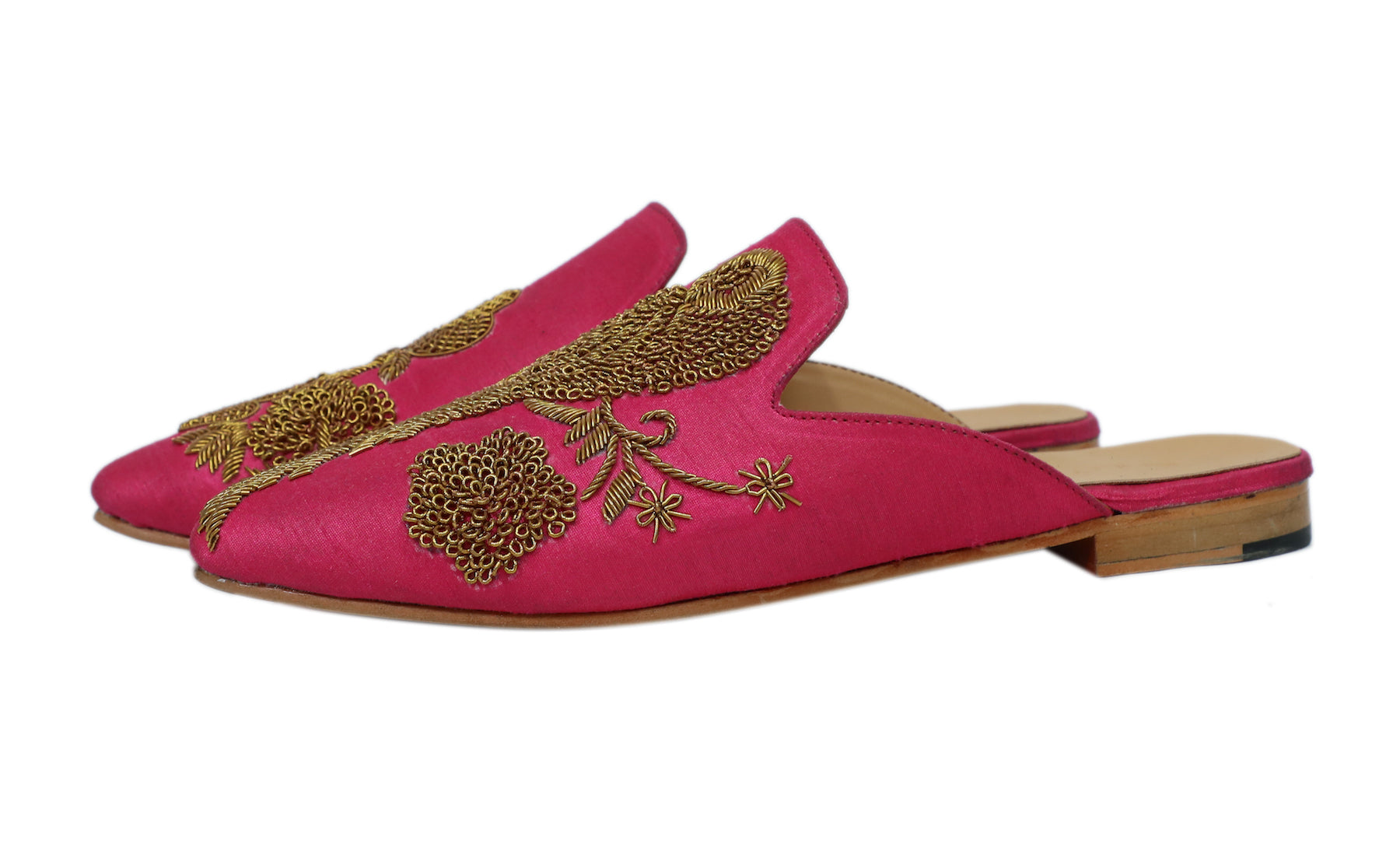 Fuschia Parrot Mules