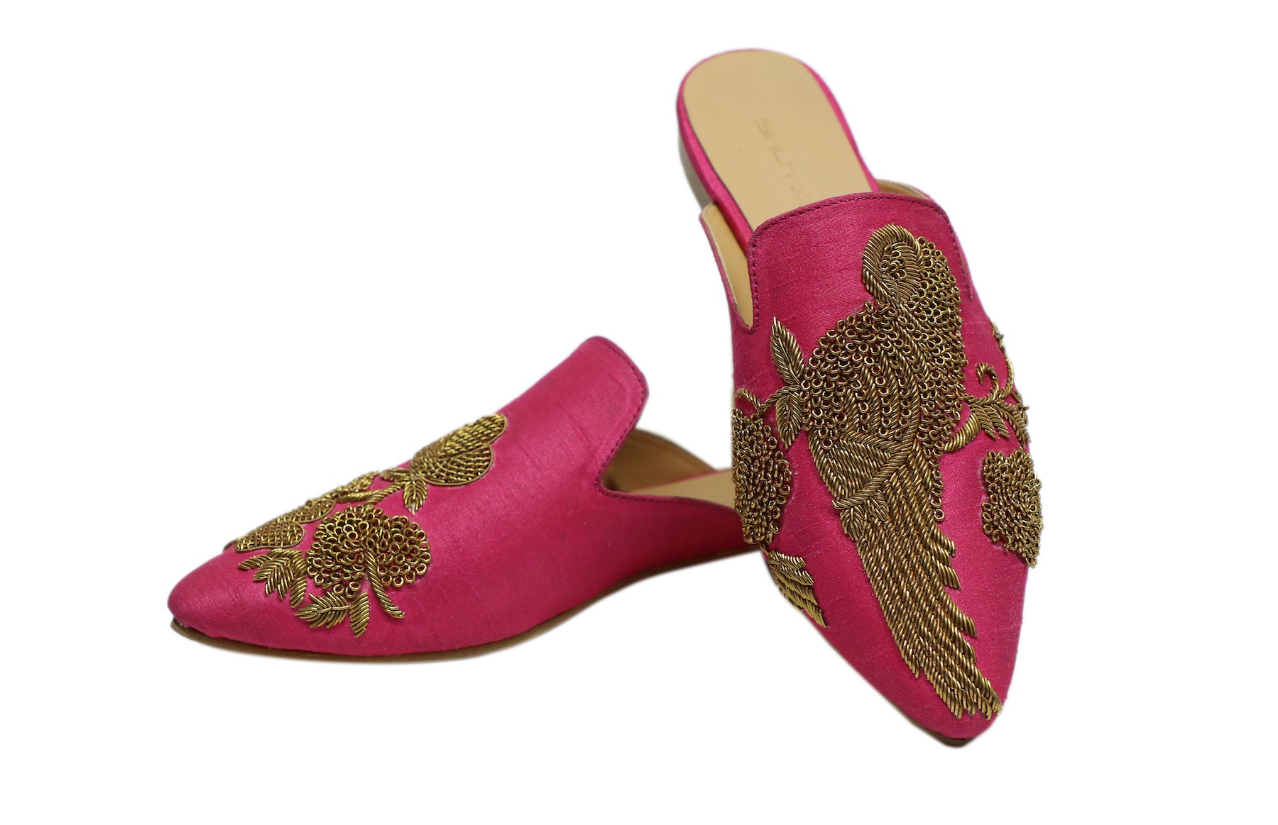 Fuschia Parrot Mules