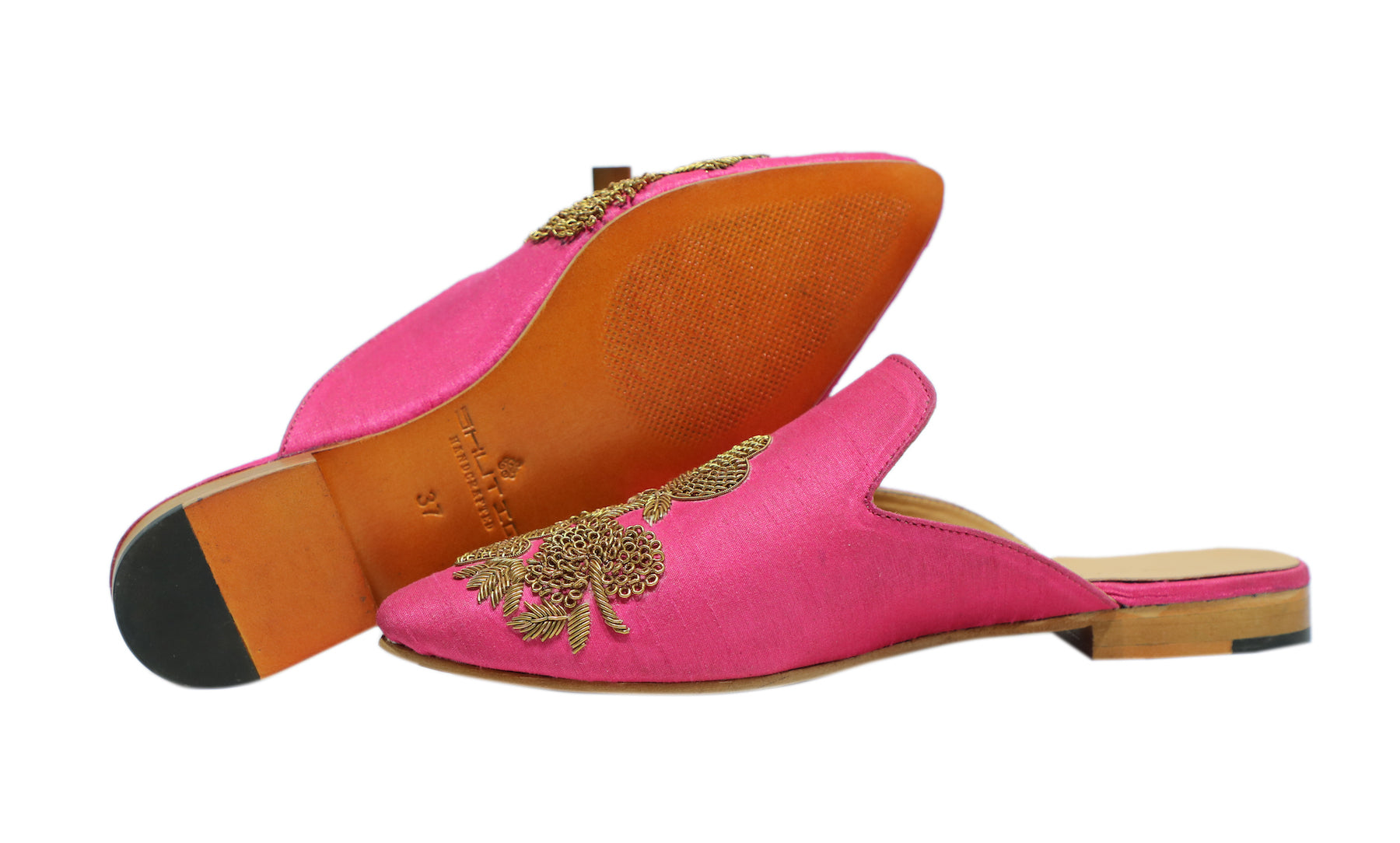 Fuschia Parrot Mules