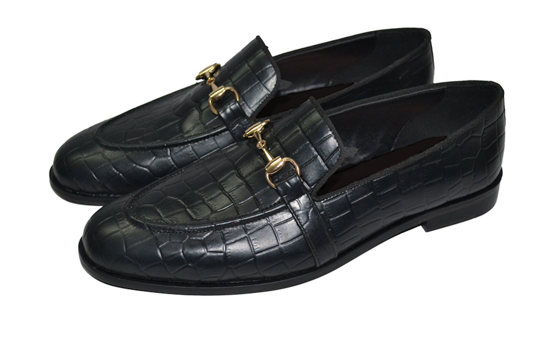 Raven Croco Horsebit