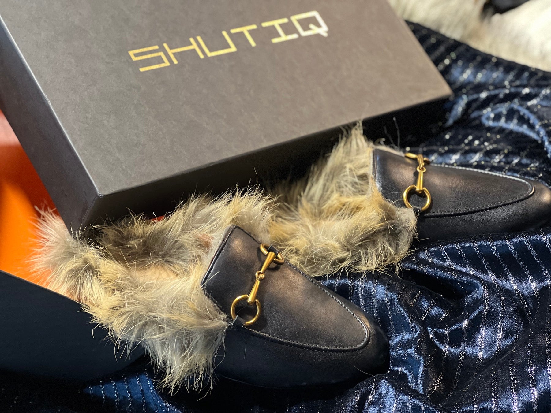 Men Fur Mules Shoes | Black Fur Mules Shoes