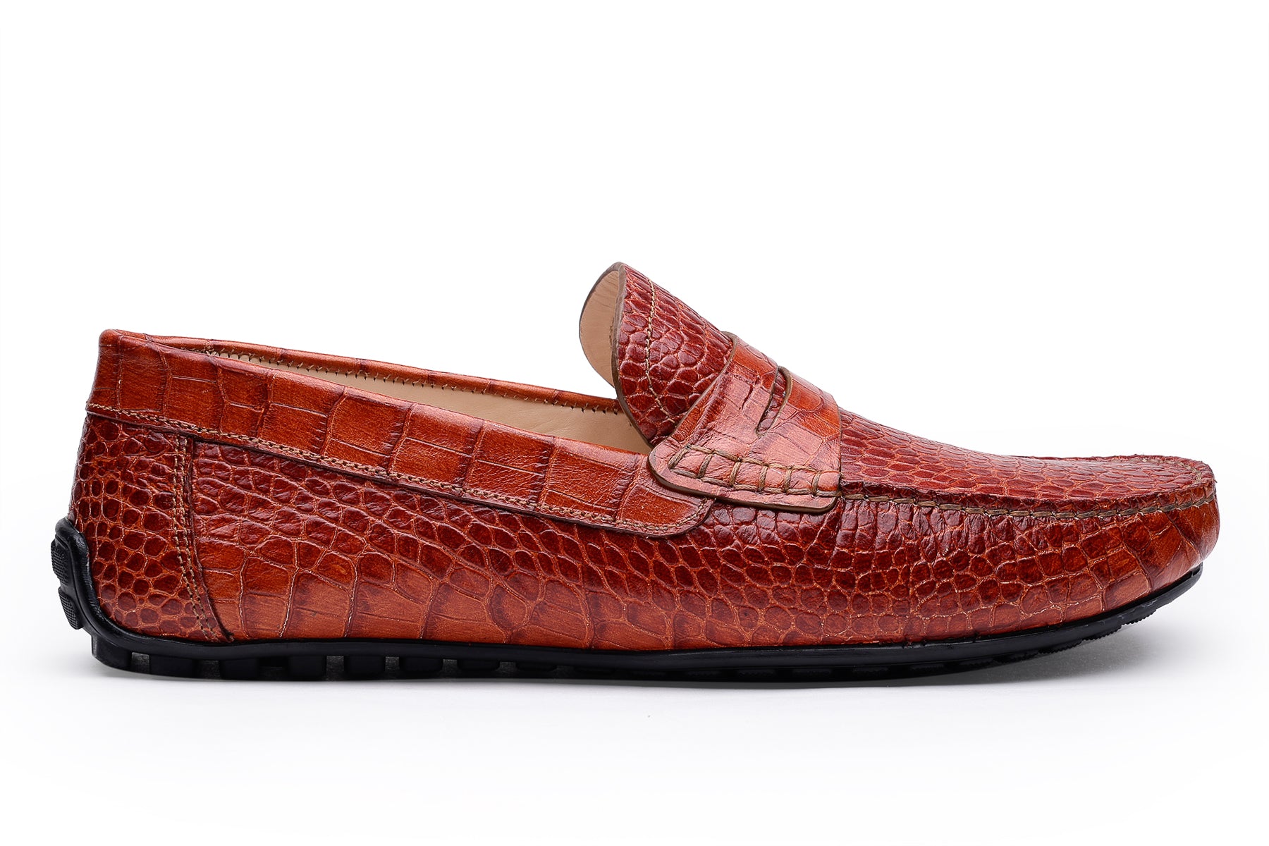CROCO TAN LOAFERS