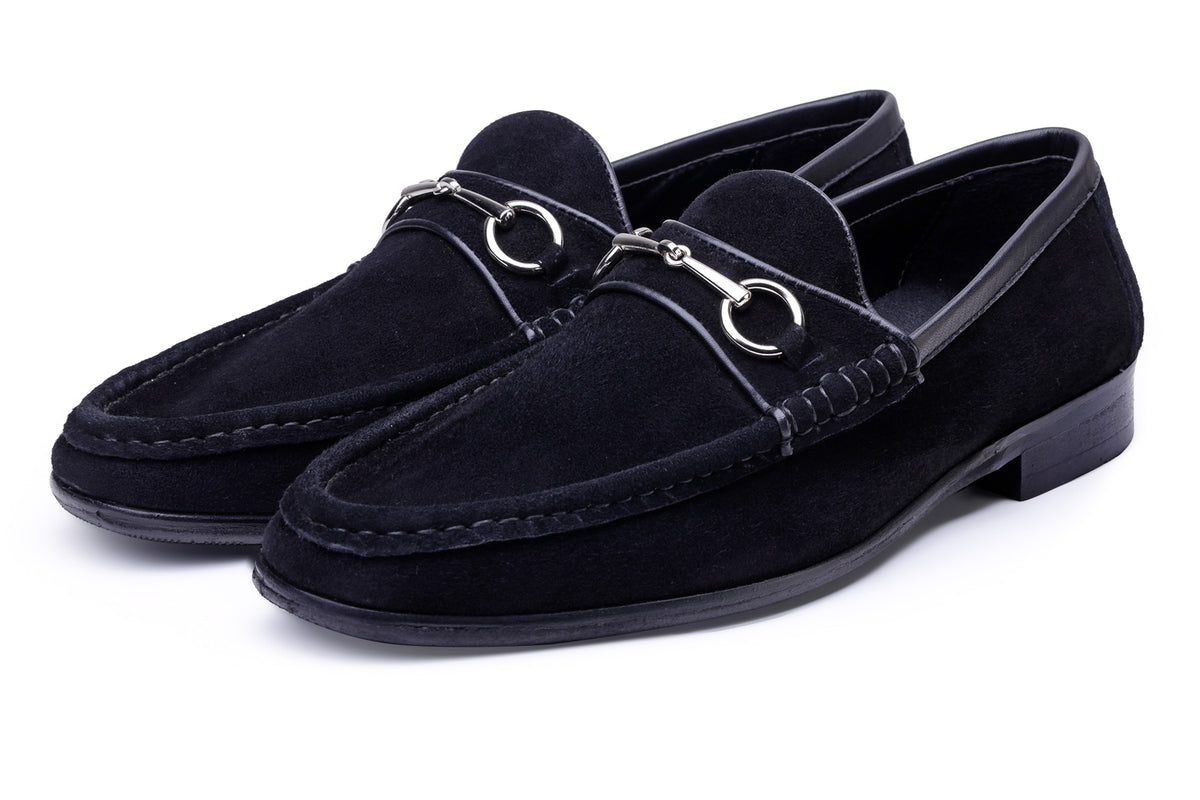 Reed Horsebit Suede | Black Suede Men Shoes | Shutiq