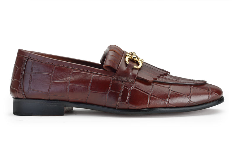 CROCO FRINGES BAR BURGUNDY