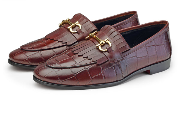 CROCO FRINGES BAR BURGUNDY