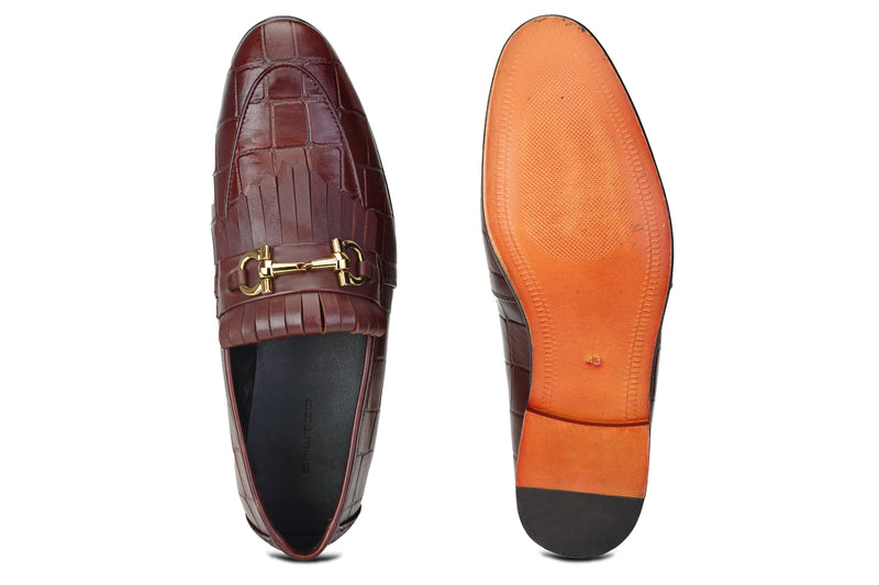 CROCO FRINGES BAR BURGUNDY