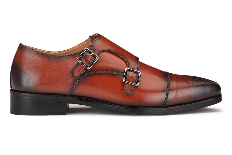 Enzo Double Monk Tan
