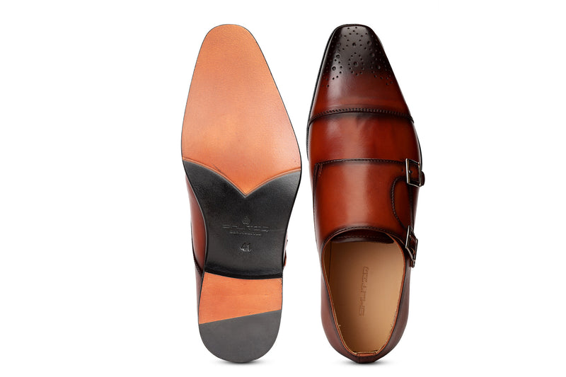 Enzo Double Monk Tan