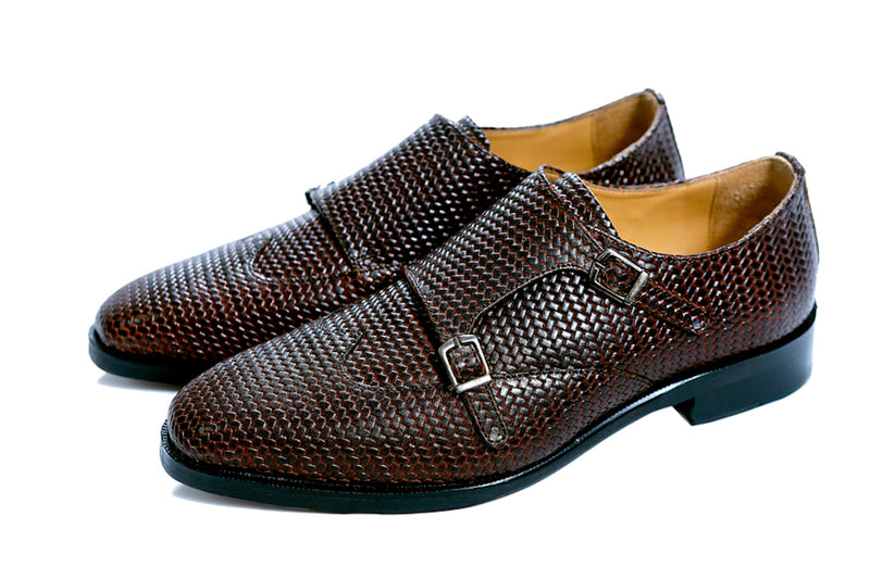 Enzo Herringbone Double Monks