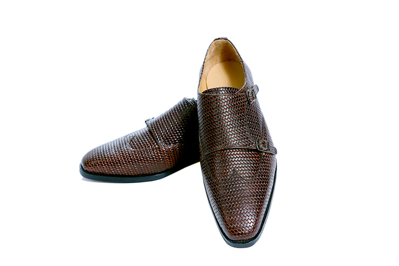 Enzo Herringbone Double Monks