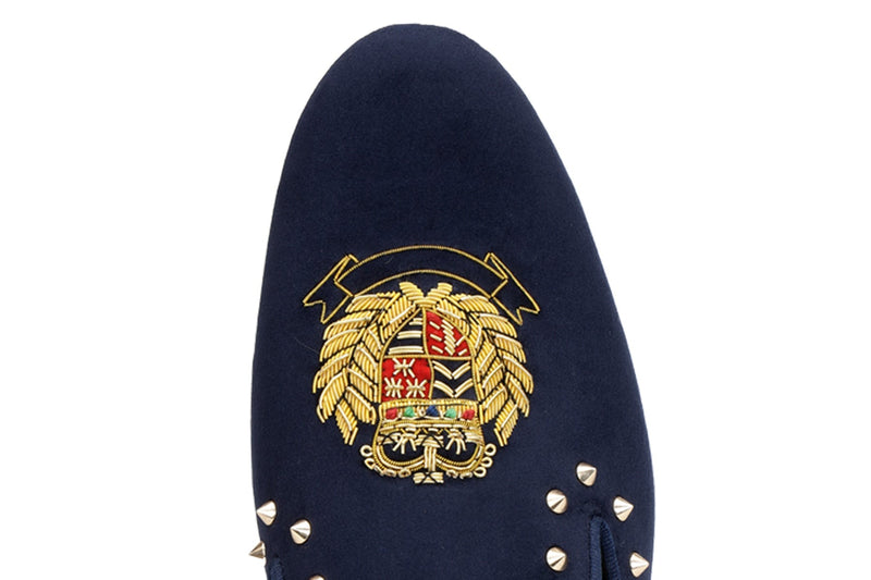 Royal Emblem Studded Mules