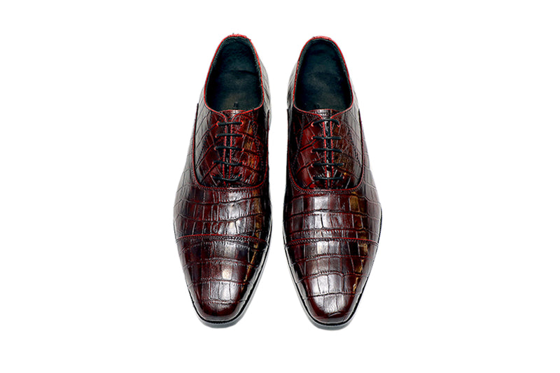 Bordeaux Croco Laceups