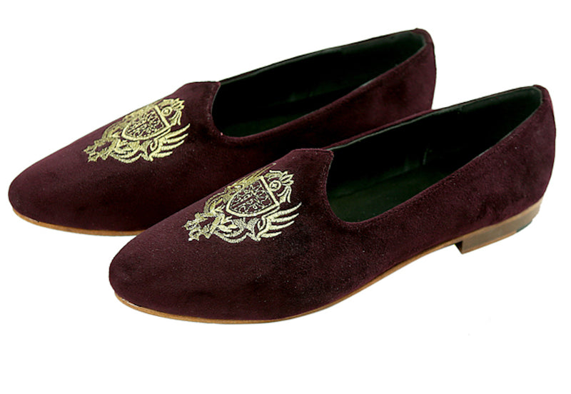 Burgundy Velour Mojris