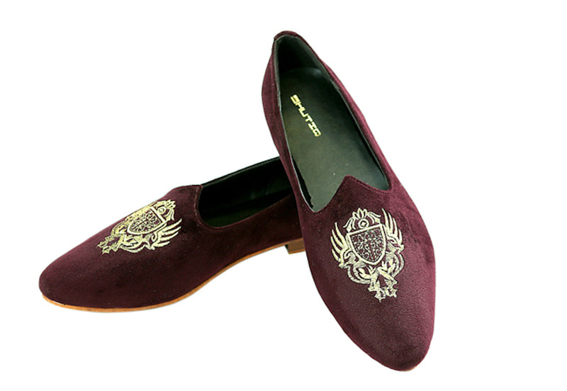 Burgundy Velour Mojris