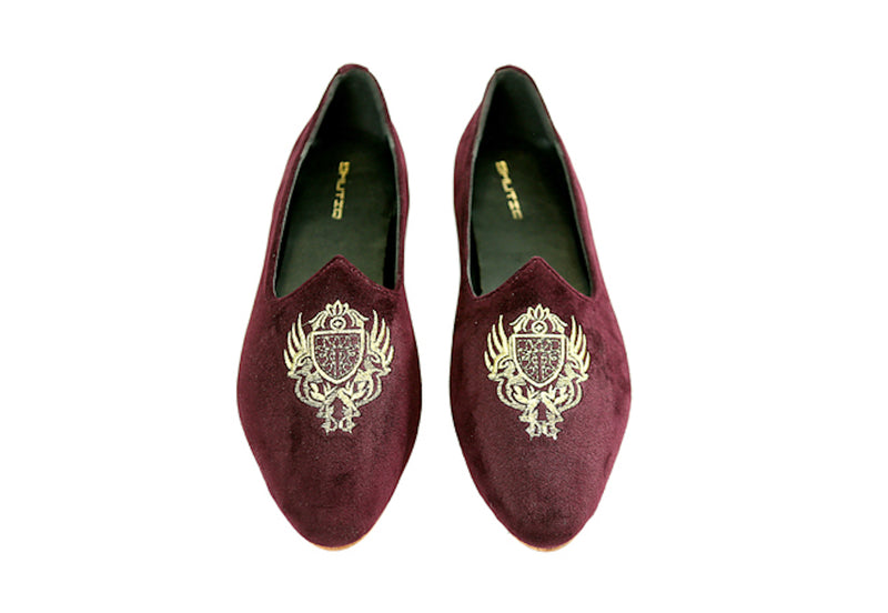 Burgundy Velour Mojris
