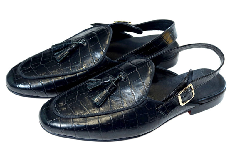 Croco Batwing Sandals