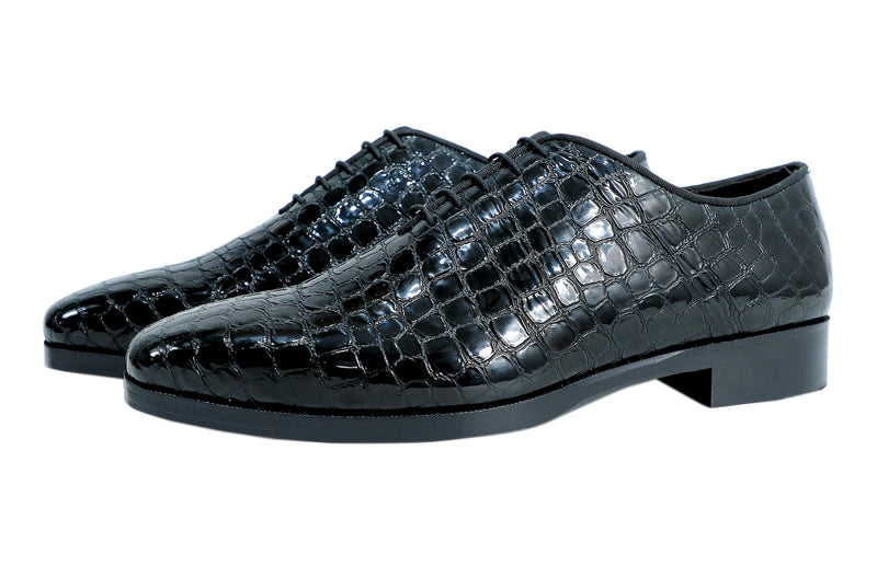 Croco Coal Laceup