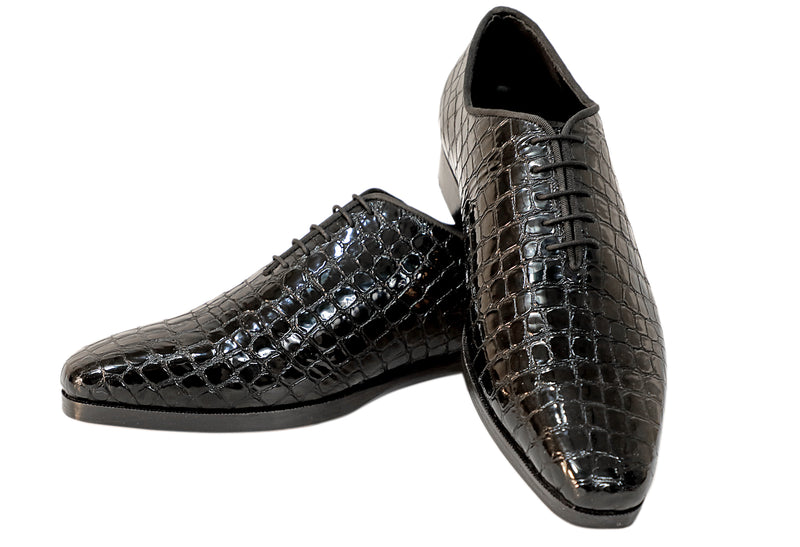 Croco Coal Laceup