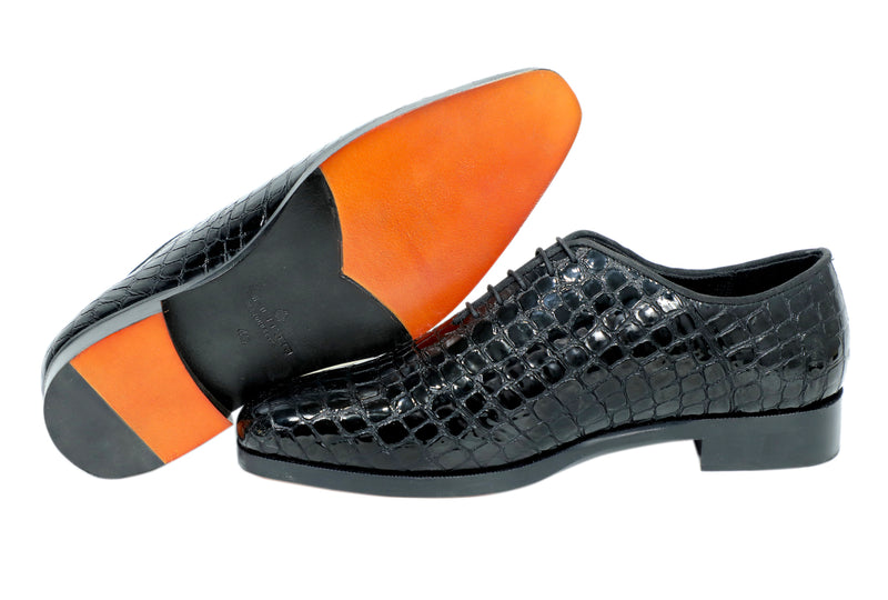 Croco Coal Laceup