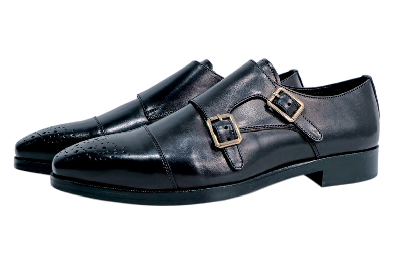 Enzo Black Double Monk