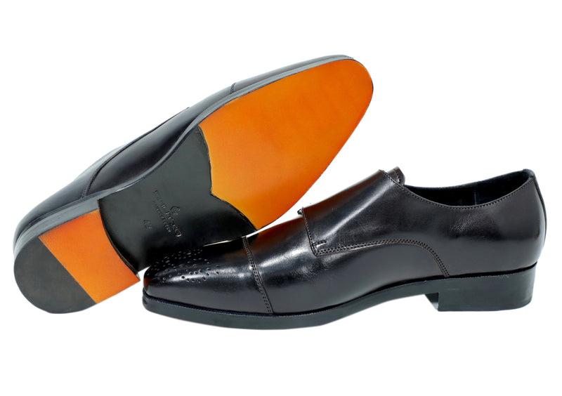 Enzo Black Double Monk