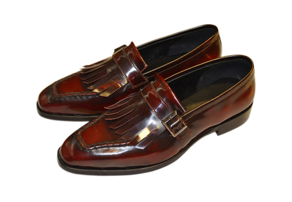 Enzo Fringes Burgundy Monk