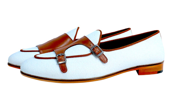 Ivory Batwing Tan Monk