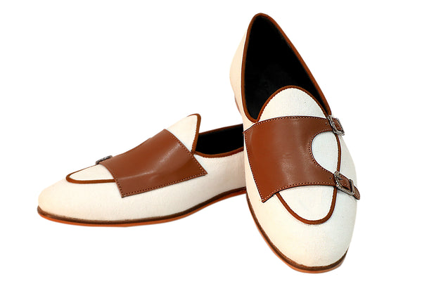 Ivory Batwing Tan Monk
