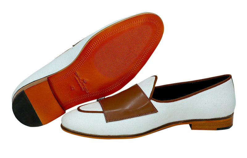 Ivory Batwing Tan Monk
