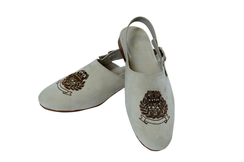 Ivory Royal Embelem Sandals