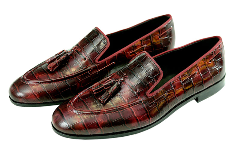 Kiltie Croco Burgundy