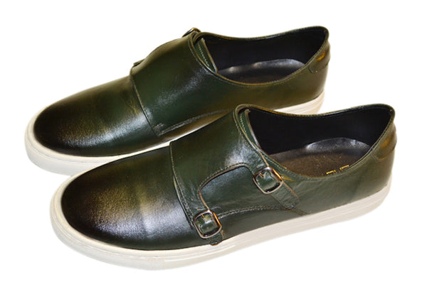 Military Green Double Monk Sneakers