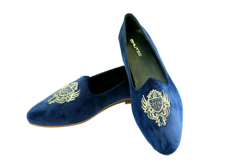 Navy Velour Mojri