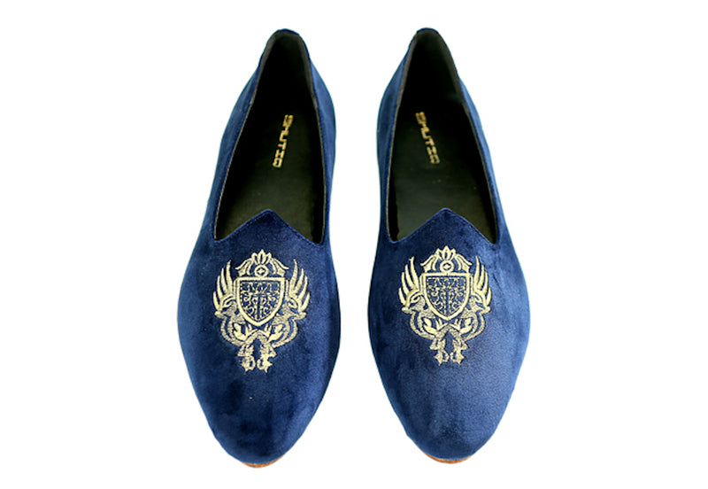 Navy Velour Mojri