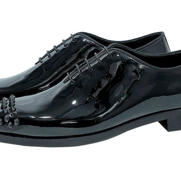 Mens black studded shoes clearance