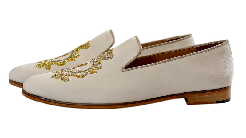 Ivory color dress shoes top