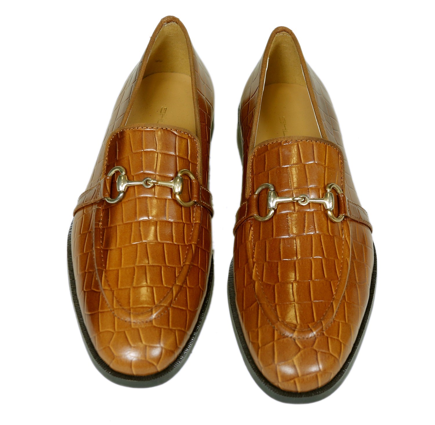 Tan Croco Horsebit