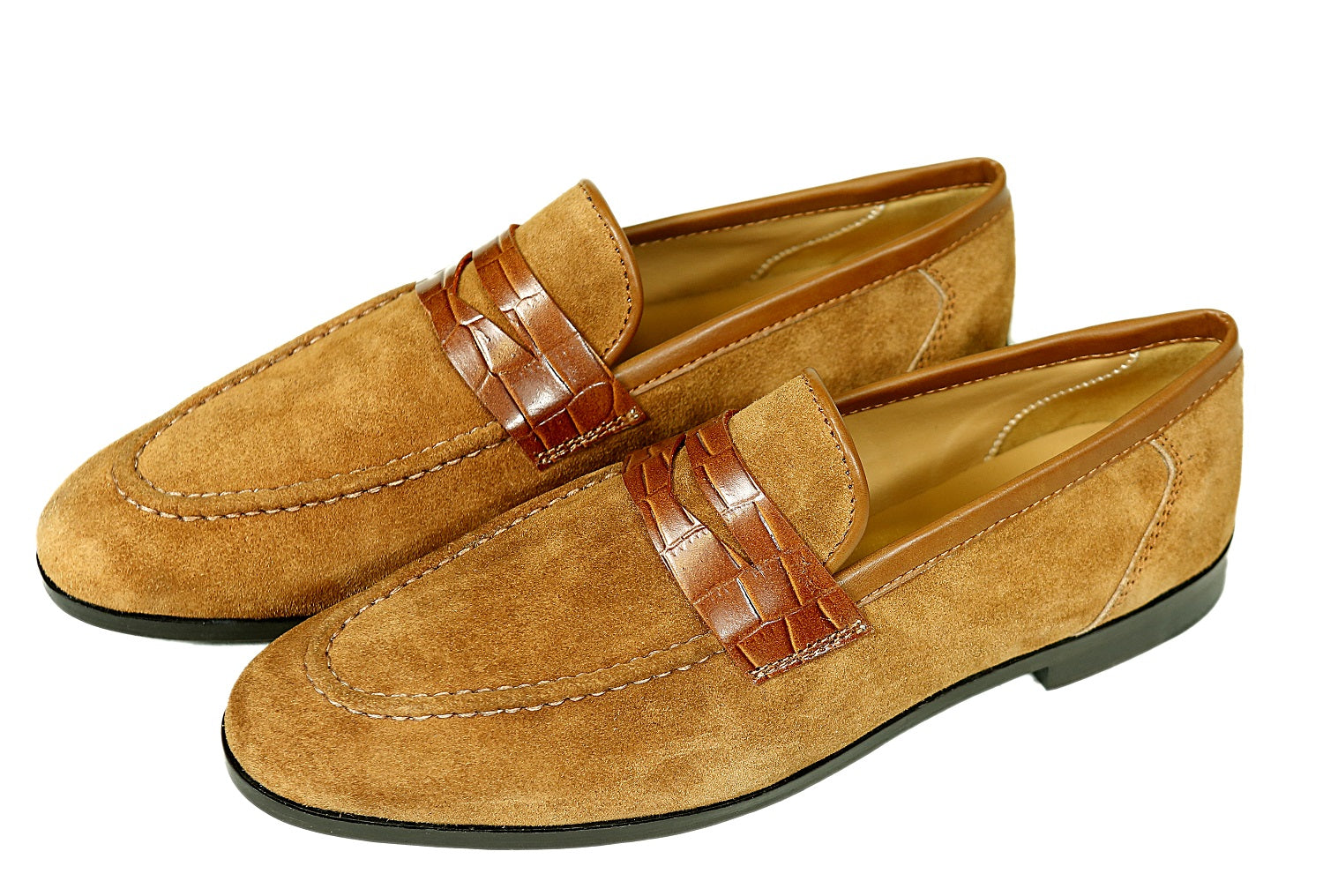 Tan Rawhide With Croco Bar