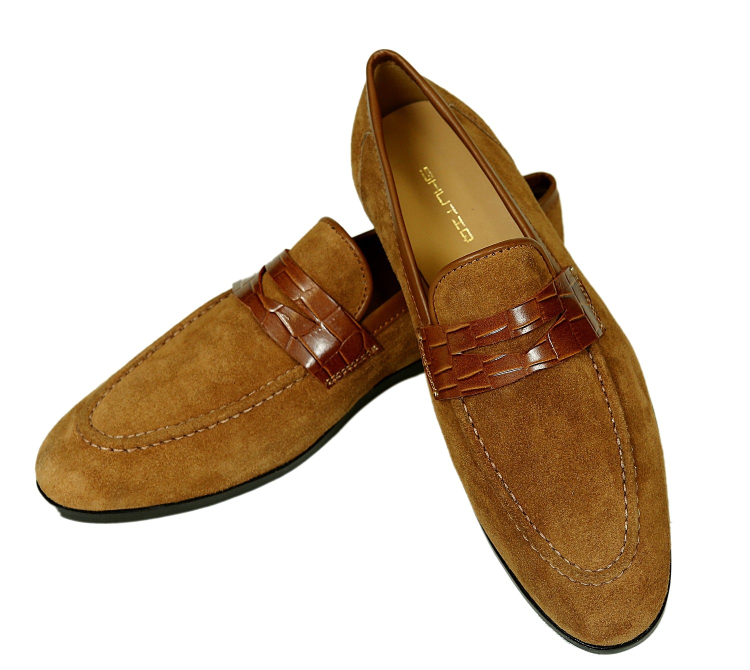 Tan Rawhide With Croco Bar