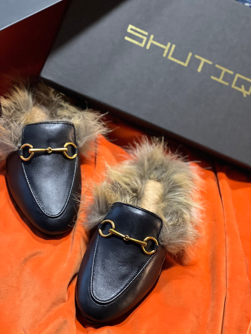 Womens mules with fur clearance